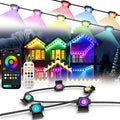 Permanent Outdoor Lights Pro,300ft RGB+IC Smart Outdoor Decor,App/Remote,Christmas,Halloween,Multi Scene Modes,IP67 Waterproof,Eaves Light with Daily & Holiday Party Decor,House Roof Lighting