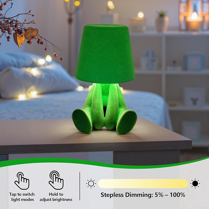 Bedside Touch Control Table Lamp, USB Rechargeable Night Light for for Men Women, 3 Way Dimmable Cute Light Nightstand Lamp Birthday Gifts