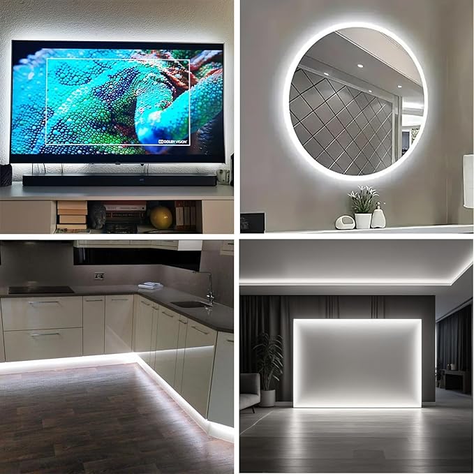 3.28FT White Neon Light Strip, 5V USB White Led Strip Lights with Touch Controller, Flexible Neon Rope Light for Bedroom, Party, Home Decor, Poster Lights
