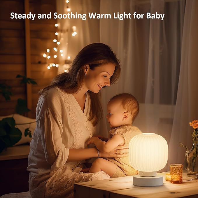 Touch Bedside Glass Table Lamp Set of 2 with 3 Way Dimmable Light, Small Table Lamps with USB C+A Charging Ports - Bedroom Nightstand & Living Room Essential, Bulb Included