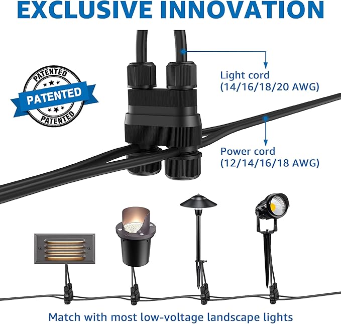 SUNVIE Low Voltage Step Lights - Outdoor Stair Lights 5W LED with Horizontal Louver Faceplate for Steps, Stairs, Fences 12V 3.2FT ETL Listed Wire Fastlock2 Connectors Included, 8 Pack