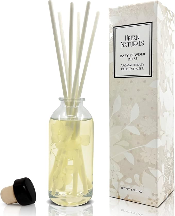Urban Naturals Reed Diffuser Sticks 10 Inch White Fiber, 50 Count, High Absorbency for Aroma Diffuser Refill, Home Use