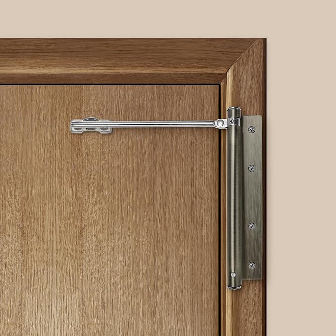 Automatic Door Closer Stainless Steel Soft Close Safety Spring Door Closer for Home Hotel with Screws, Antique Bronze
