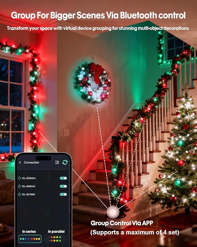 Smart Star Fairy Lights 16.4Ft, 16M Color Changing String Lights with Remote & APP Control, Music Sync, Timer, RGB DIY Colored Twinkle Lights Hanging for Indoor Bedroom Party Christmas Decor