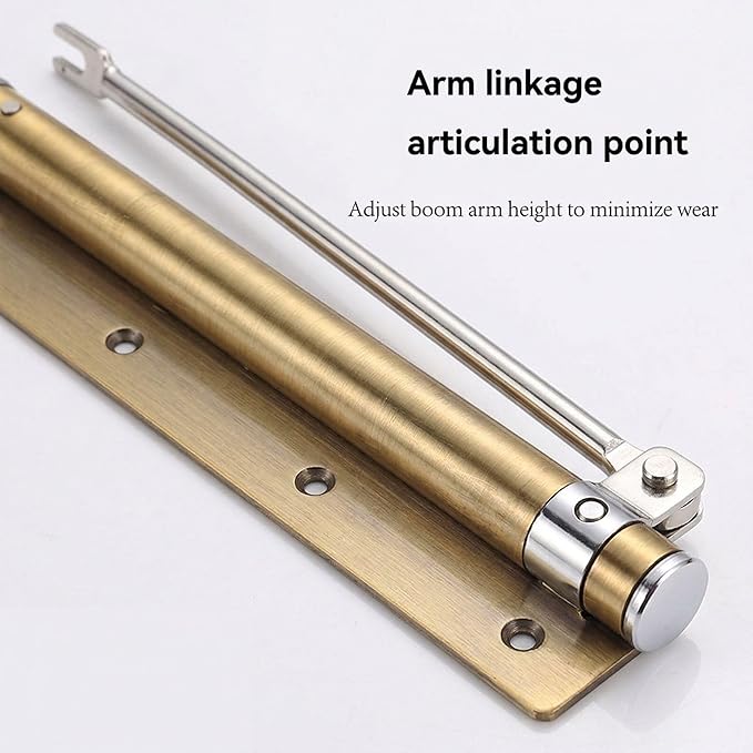 Automatic Door Closer Heavy Duty Adjustable Universal Installation/Wide-Angle Design/Tool-Free Force/Speed Adjustment/Commercial Grade Smooth Closing for Doors 80-120 lbs (Satin Gold)