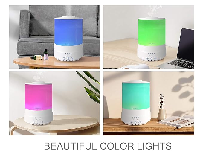 BlueHills Premium Set of Two Large 2500 ML and 4000 ML XL Essential Oil Diffusers Humidifier Combo for Large Room Home with Décor LED Lights Great Gift – Value Pack of White