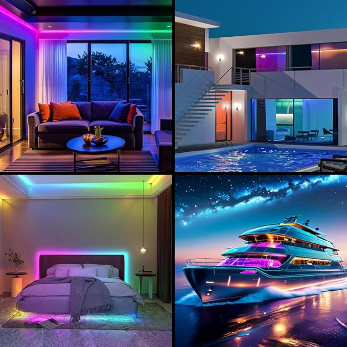 BTF-LIGHTING IP68 Waterproof Outdoor WS2815(Upgraded WS2812B) RGB LED Strip Individually Addressable 5050SMD Dual Signal DC12V 16.4ft 300Pixel Can Work Outdoor White PCB(No Adapter or Controller)