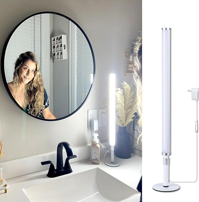 LED Vanity Lights for Mirror, Ultra bright/RA90/6000K/Remote Dimming Makeup Lights, Height Adjustable 12V/18W Fill Light for Mirror, for Make up, Photography, Video Recording Conference Lighting