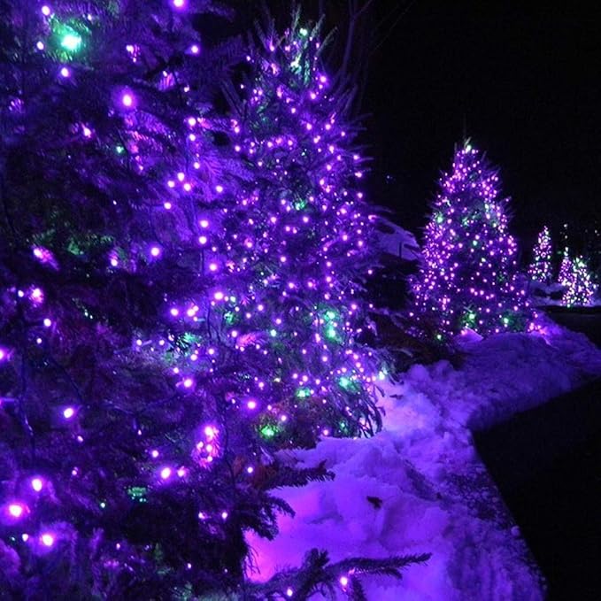 Christmas String Lights Purple - 220 LED 25m/82ft 8 Modes End-to-End Plug in Indoor/Outdoor Waterproof Decorative Inside/Outside Fairy Twinkle Xmas Tree Lights for Halloween/Wedding/Patio/Room/Home
