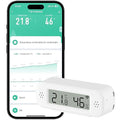 WiFi Thermometer Hygrometer Sensor, Temperature & Humidity Sensor with Notification Alarm for Remote Applications, Free Data Export, Compatible with Alexa- 1 Pack