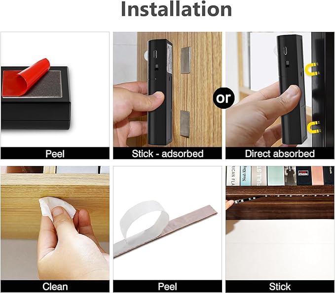WOBANE Dual Motion Activated LED Strip Light,Rechargeable 16.4ft Light Strip,Battery Powered Tape Light for Under Cabinet,Bed,Shelves,Anywhere,PIR Detector,Cuttable,Flexible,2700K Warm White,Black
