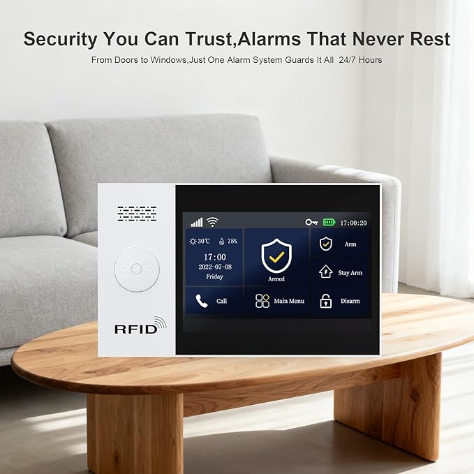 PGST Wireless Home Alarm System,Smart Home Security Systems with 4G SMS/Tuya App Instant Alerts,Motion Detector,Door Alarm Sensors,Alexa Voice Control for Apartment,Office,No Monthly Fee