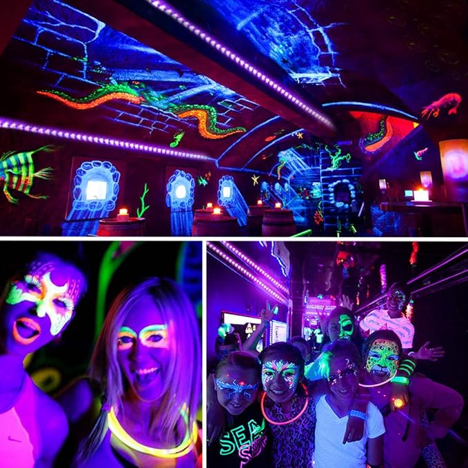 Black Lights 20FT 360LEDs Blacklights LED Strip, Tape Lights, 12V Flexible Purple Blacklight Fixtures, LED Ribbon for Stage, Fluorescent Glow Party, Bar, Indoor Dance,Gallery