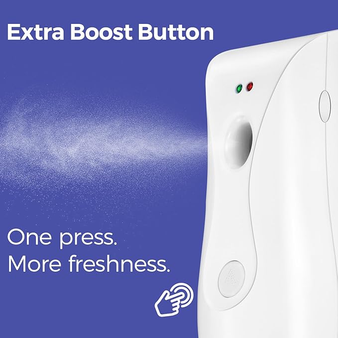 Automatic Air Freshener Dispensers (2-Pack), Aerosol Spray Machines, Wall Mounted or Freestanding, Adjustable Timer for Scent Release in Bathroom, Office, Commercial & Home – White