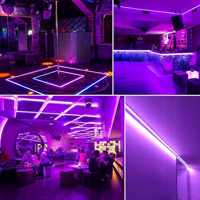 40FT Black Light Strip, Blacklight Flexible & Adhesive 720 LEDs, Black Light for Halloween, Neon Party, Birthday, Display Uranium Vaseline Glass, Posters, Curing Resin, Non-Waterproof Decor