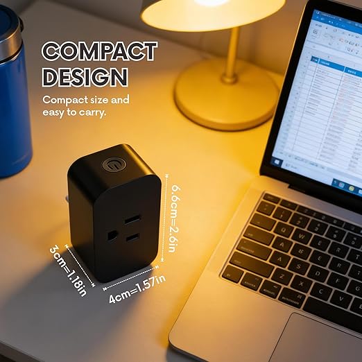BXST WiFi Smart Plug 15A 1800W, Smart Outlet with Timer & Countdown, Voice Control with Alexa & Google Home, 2.4GHz WiFi Socket for Home Appliances, No Hub Required, CE FCC Listed, Black, 2 Pack
