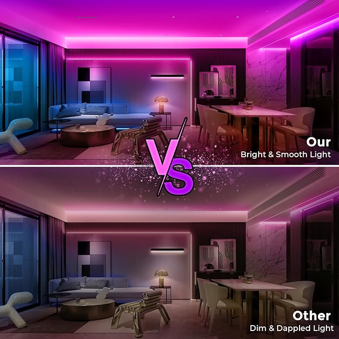 16.4FT Neon Rope Lights,RGB LED Strip Lights,App Control,IR Remote,Music Syncing,Outdoor IP67 Waterproof,Flexible Led Rope Lights,Cuttable,for Bedroom,Gaming,Party,Outdoors Decor