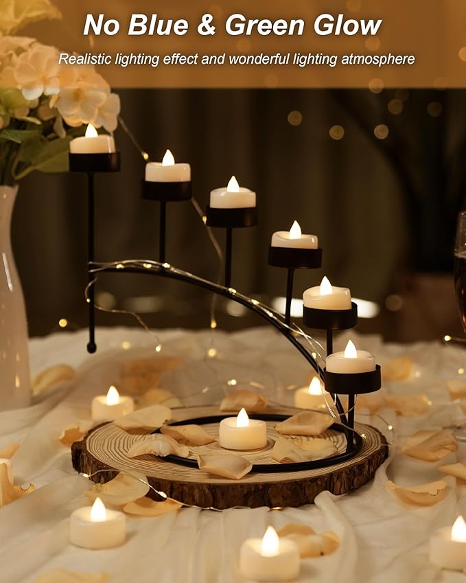 BEICHI Flameless Candles, 12/24/50/100/150 Pack Tea Lights Battery Operated, No Flickering Votive Candles LED Tea Lights for Halloween Christmas Wedding Home (50 Pack, Warm White)