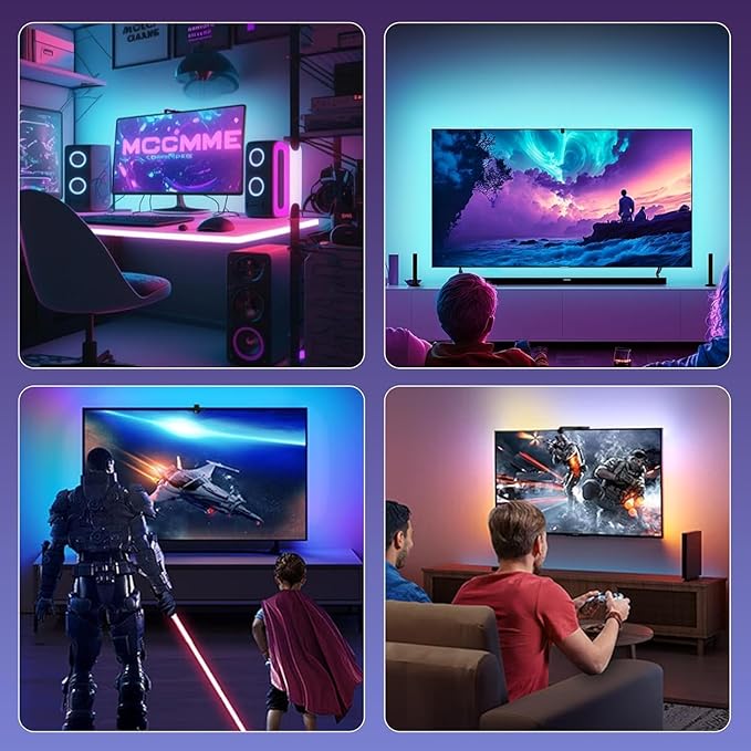 5V USBSmart TV LED Backlight Color Picking Device, 9.8ft LED Strip Lights for TV 40-50 inch, TV Backlight Sync to Screen& Music, App Control (9.8FT)