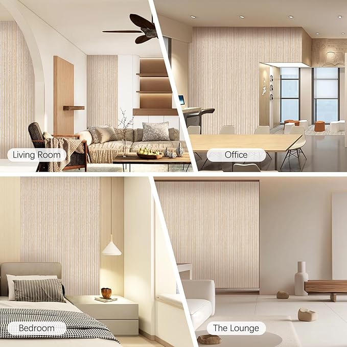 Wall Panels for Interior Wall Decor - Wood Slat Wall Panel Samples Pack (4PCS) - Wall Decor Natural Oak/Walnut/Oak (Grey)/Smoked Wood Wrapped Soundproof Wall Panels