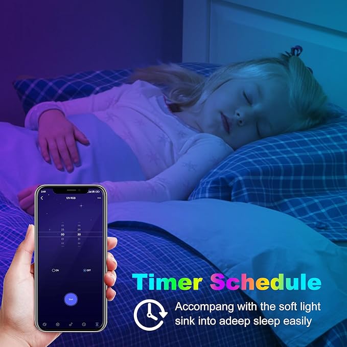 Bluetooth RGB COB Led Strip Lights,9.8ft Dimmable 12v Led Light Strip with Smart App and Remote Control, Color Changing Music Sync, for TV, Bedroom, Home Decor, Party