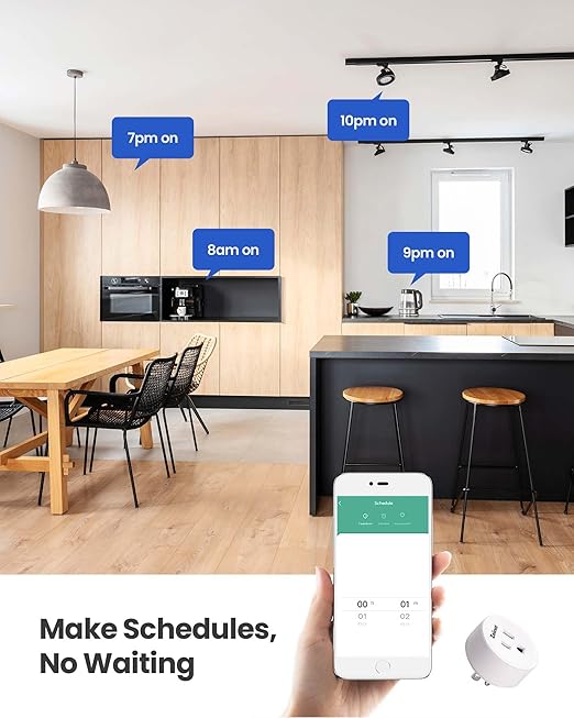 Smart Plug Switch, 2.4G WiFi Outlet Time Switch, Compatible with Alexa, Google Home, Smart Life & IFTTT APP, Voice Control & Timer, Buckle Design & Removable, No Hub Needed, Programmable