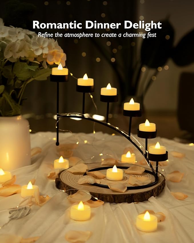 BEICHI Flameless Candles, 100Pack Battery Operated Candle, LED Tea Lights Candles Battery Operated, Flickering Fake Votives for Wedding Party Home Decor- Warm White, Ivory Base