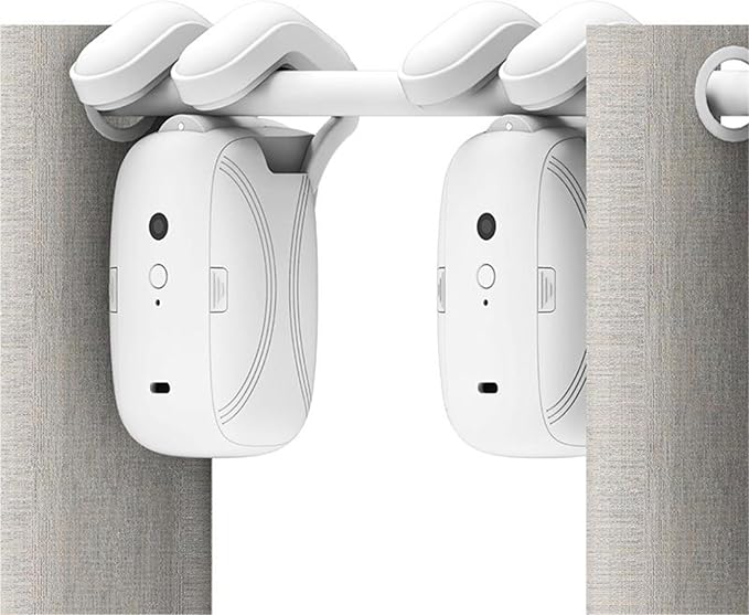 2PCS Automatic Curtain Opener, Electronic Curtain Opener, Robot Curtain Opener with Remote Control(only) for Roman Rod/I-Shaped/U-Shaped Tracks, Easy Installation Long Performance