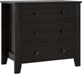 Giantex Small 3-Drawer Dresser for Bedroom - 28.5” x 18” x 26” Wide Chest of Drawers, Modern Large Nightstand, Storage Cabinet, Closet Storage Organizer for Living Room, Hallway (Brown)