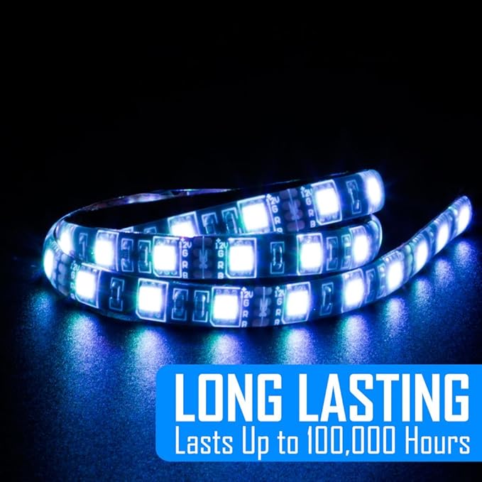 Kingwin RGB LED Strip Lights, LED Light Strip Magnetic w/ Adhesive Option For Computer Case, PC, Laptop, and Background Lighting. 5050 SMD Strip Lights, 24 Inches [Asus Aura RGB Compatible]