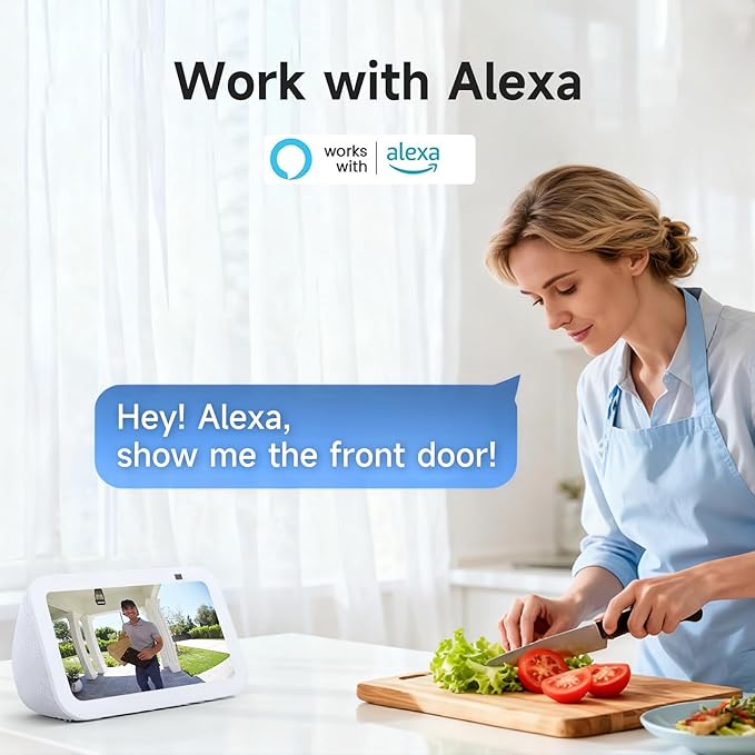 2K Dual Lens Video Doorbell Camera Wireless with Chime, 64GB SD Card, Voice Changer, 2.4G/5Ghz WiFi, Package Protection, 2-Way Audio, Night Vision, Compatible with Alexa