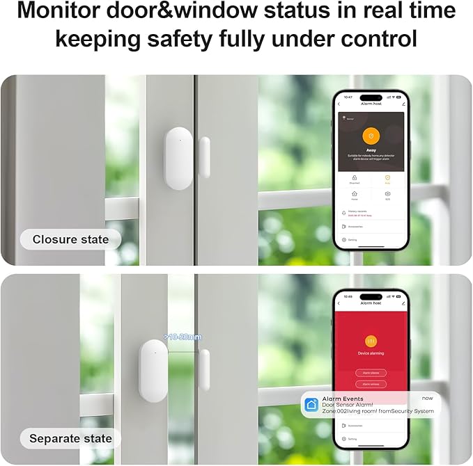 Home Alarm System Wireless,16Pcs WiFi+4G with Phone App & Remote Control Alarm System,Door/Window Sensors,Motion Detectors,for Smart Life or Tuya APP,Compatible with Alexa NO Monthly Fees