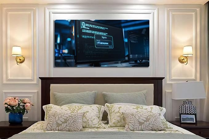 Wibinuki Wall Art Wall Decor Wall Paintings Desktop Computer Screen Showing How a Quantum Computer is Breaking for Living Room Bedroom Bathroom Home Decor Can Be Hung Directly 20"x 40"
