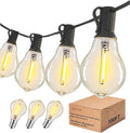 DAMAING Outdoor String Lights 100FT Patio String Lights Waterproof with 43 Shatterproof Dimmable A39 LED Edison Bulbs Connectable Outdoor Lighting for Backyard Bistro and Balcony 2700K