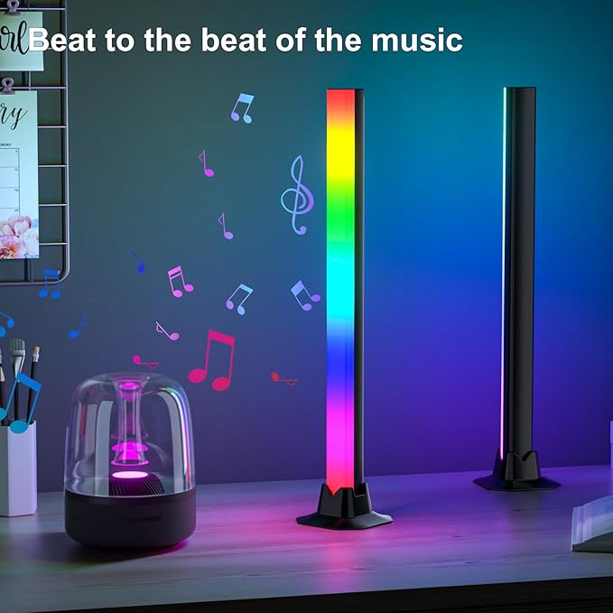 MIHEAL RGB Light Bar, Music Sync RGB LED Lights Bar, USB Powered Mood Lighting, Remote Control Color Changing Gaming TV Backlight, 8 Dynamic Modes for PC Room Monitor Desk …