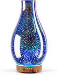 Porseme Essential Oil Diffuser 3D Glass Aromatherapy Ultrasonic Humidifier Cool Mist, Auto Shut-Off, Timer Setting, BPA Free for Home Office Hotel Yoga Gym Leisure SPA Gift 100ml