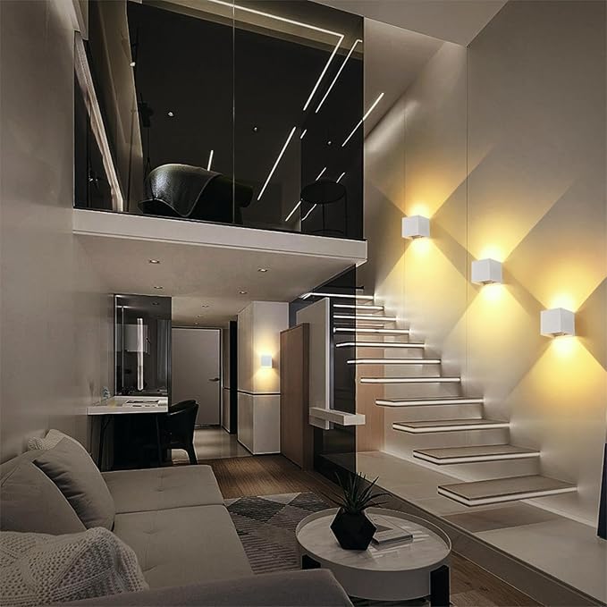 Battery Operated Wall Sconce Set of 2, Motion Sensor Light Indoor, 6000mAh Wall Lights Rechargeable, Magnetic Cordless LED Energy Saving Night Lights for Hallway Stairway Porch, White