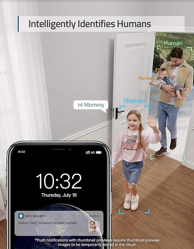 eufy Security Indoor Cam E220, Camera for home Security, Pan & Tilt, Dog/Pet Camera, 2K Wi-Fi Plug-in, Motion Tracking, Motion Only Alerts, Night Vision, HomeBase 3 Compatible, Voice Assistant Support