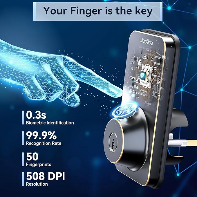 Keyless Entry Door Lock with Handle Set - Built-in WiFi (Oil Rubbed Bronze)