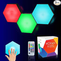 Emberela HEXlights Sensory Lights for Kids - 3pk Touch Hexagon Lights, Remote Controlled - Autism-Friendly Tap Tap Wall LED Panels for Sensory Room - Table Stand Included | Gifts for Kids with Autism
