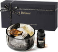 Crystal Stone Aroma Diffuser with Essential Oils for Home, Bathroom, Office, Home Decor & Fragrance 2 in 1, Chic Aromatherapy Gift Set (Freesia Scent)