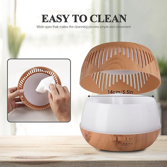 Humidifiers for Bedroom Large Room Home Baby Kids Whole House Hotel Office Desk Plant,500ml Cute Aromatherapy Portable Ultrasonic Cool Mist Humidifier with Essential Oil Diffuser Light Remote
