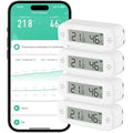 WiFi Thermometer Hygrometer Sensor, Temperature & Humidity Sensor with Notification Alarm for Remote Applications, Free Data Export, Compatible with Alexa- 4 Pack