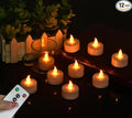 LED Tea Lights with Remote Control: Battery Operated Bulk Realistic and Bright Flickering Long Lasting 400+Hours Flameless Candles for Home Decor Holiday Wedding Party (12pack, WarmYellow)