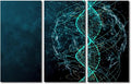 Wall Art Decor for Medicine Poster Canvas Decor Blue DNA Picture Printing 3 Panel Modern Canvas Artwork Prints for Lady Living Room Decor Stretched and Framed Ready to Hang 28"Wx42"H