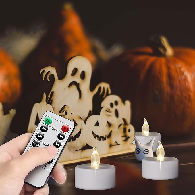 TSLVIC LED Tea Light Remote Control Candle,Flickering Flameless LED Candle,Long Lasting,Battery Operated with Timer for Home Decoration Seasonal &Festival Celebration WarmWhite (12pcs)