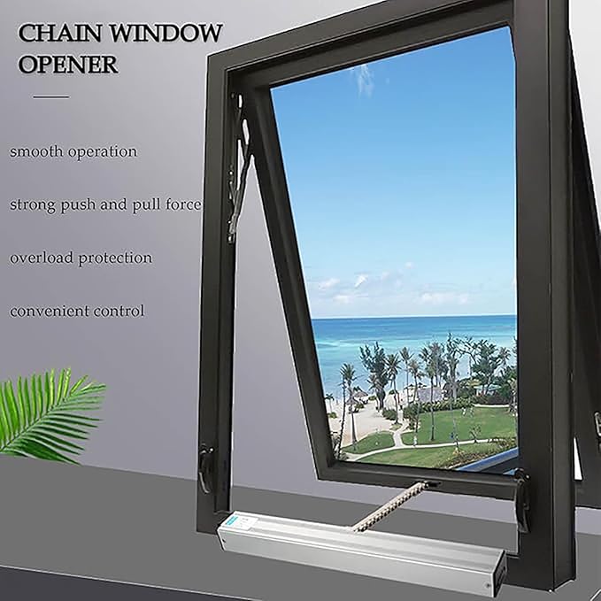 Automatic Window Opener, Electric Chain Actuator, with Remote Control, Adjustable Stroke 300mm-1000mm, Perfect for Skylight Window Greenhouse and Roof Vent Applications(600mm)