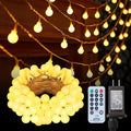 Dailyart Globe String Lights, 120LED 68FT Waterproof Fairy Lights Plug in 8 Modes with Remote Control, Brightness Adjustable &Timing String Lights Indoor Outdoor, Fairy Lights for Bedroom, Warm White