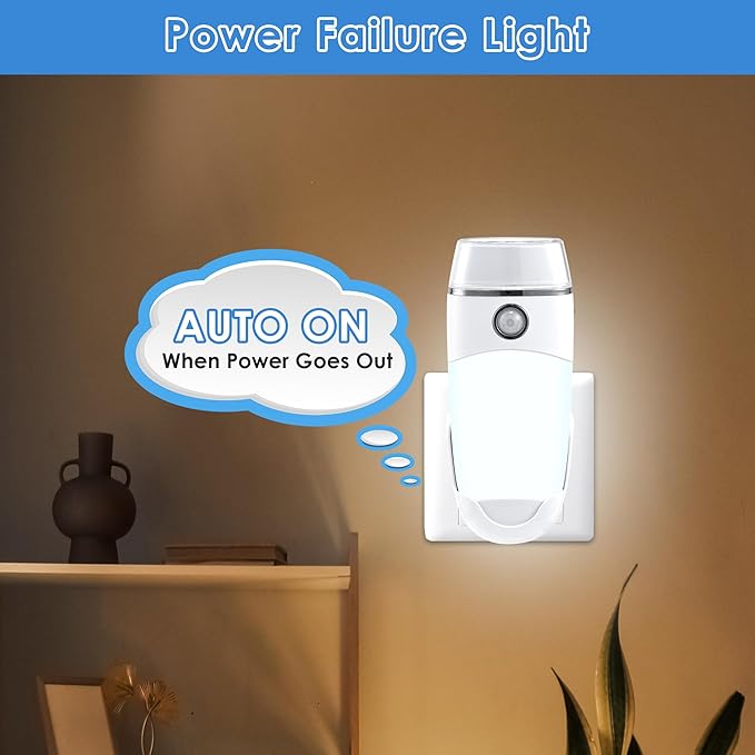 Enhon 4 Pack 4 in 1 LED Rechargeable Plug in Flashlights, LED Emergency Lights Plug in Power Outage Light with Motion Detection for Stairs, Hallway