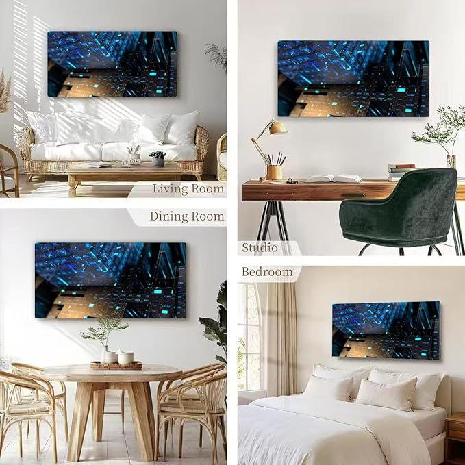 Wibinuki Wall Art Wall Decor Wall Paintings Cryptocurrency for Living Room Bedroom Bathroom Home Decor Can Be Hung Directly 20"x 40"